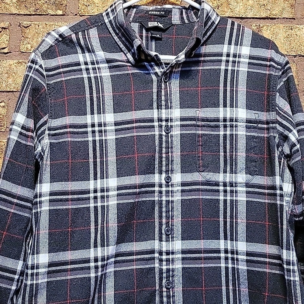 Eddie Bauer Plaid Long Sleeve Cotton Button Down Size Medium - Picture 8 of 10